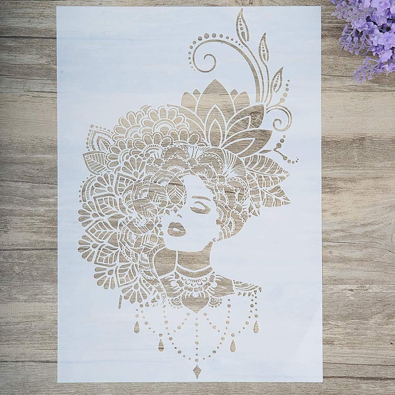 DIY Decorative Beauty Henna Stencil Template for Painting on Walls Furniture Crafts (A4 Size)